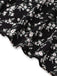 Black 1940s V-Neck Puff Ditsy Floral Dress