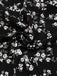 Black 1940s V-Neck Puff Ditsy Floral Dress