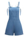 Blue 1950s Bow Tie Denim Romper