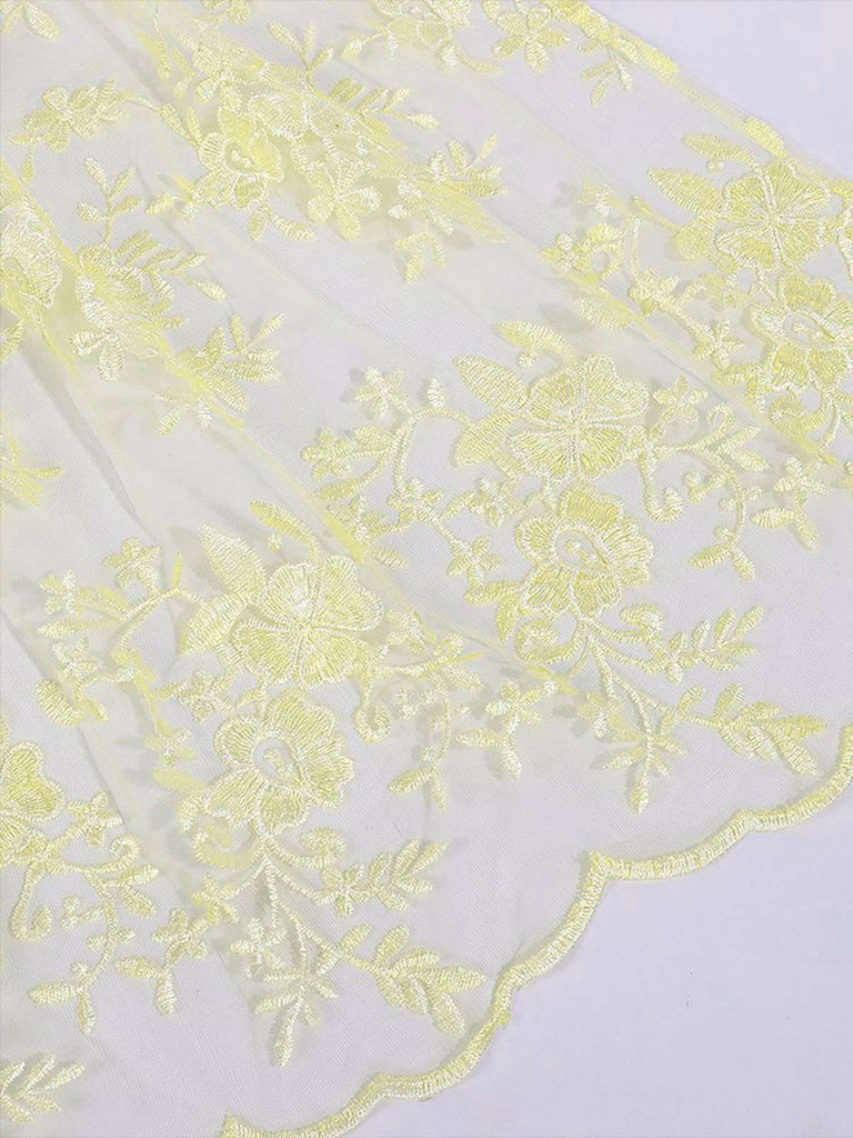 2PCS Green 1950s Ribbon Floral Dress & Embroidered Apron