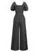 1950s Ditsy Floral Square Neck Puff Jumpsuit
