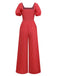 1950s Ditsy Floral Square Neck Puff Jumpsuit