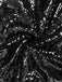 Black 1930s Spaghetti Strap Tie Back Sequined Dress
