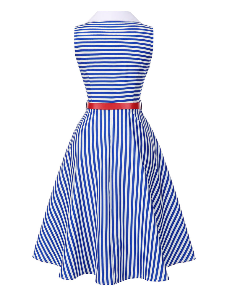 [Pre-Sale] 1940s Navy Style Anchor Striped Dress