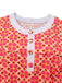 Orange 1960s Hippie Floral Round Neck Dress