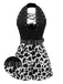 [Pre-Sale] Black 1980s Punk Halter Hollow Cow Pattern Romper