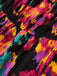 Multicolor 1960s Abstract Paints Ruffle Off-Shoulder Romper