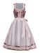 2PCS Multicolor 1950s Floral Dirndl Dress & Apron