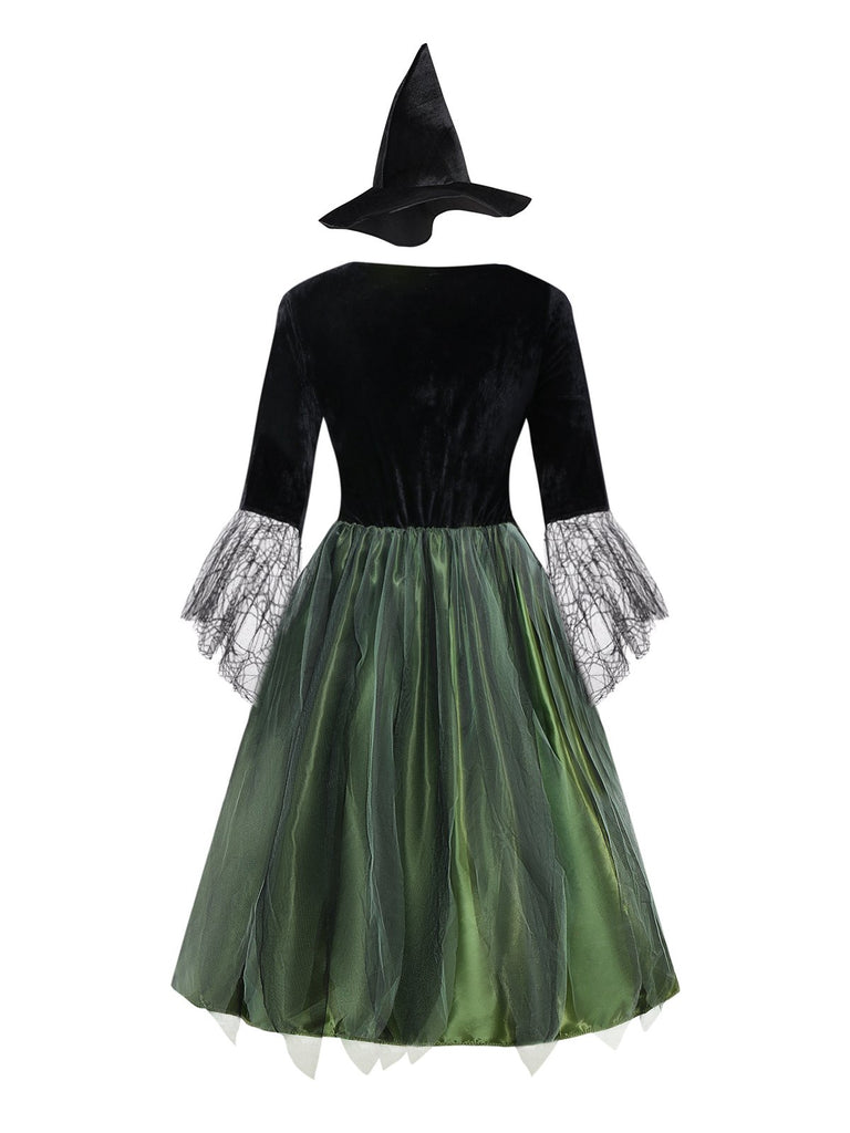 Green 1950s 3D Flower Wonderful Wizard Dress