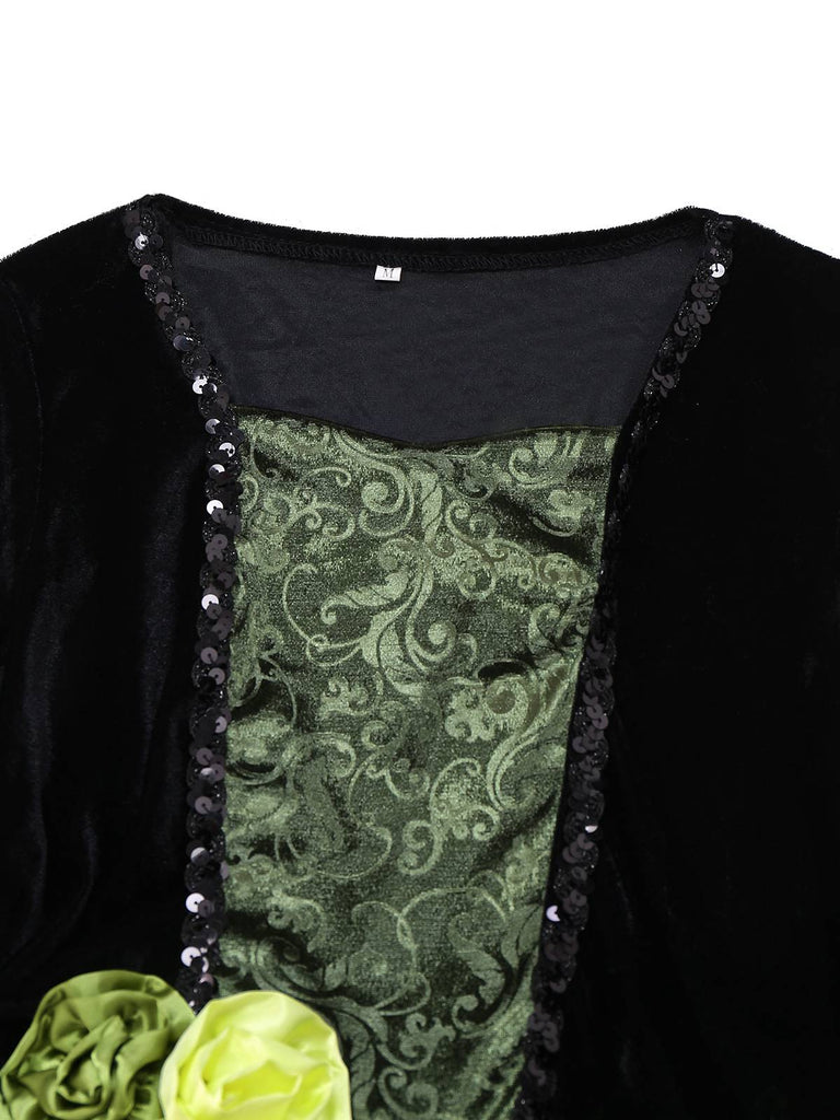 Green 1950s 3D Flower Wonderful Wizard Dress
