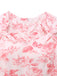 Pink 1950s Roses Sweetheart Neck Swing Dress