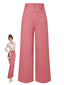 [Pre-Sale] Pink 1950s Cotton Rose Button Pants
