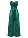 Green 1970s Knotted Cut-Out Glossy Jumpsuit