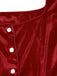 [Pre-Sale] 3PCS Red 1950s Floral Lace Velvet Dress & White Top