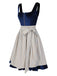 [Pre-Sale] Blue 1950s Square Neck Velvet Dress & Plaid Apron
