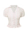 [Pre-Sale] Pink 1940s Tulip V-Neck Lapel Ruffled Blouse