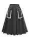 [Pre-Sale] 1950s Polka Dot Pocket Cotton Pleated Skirt