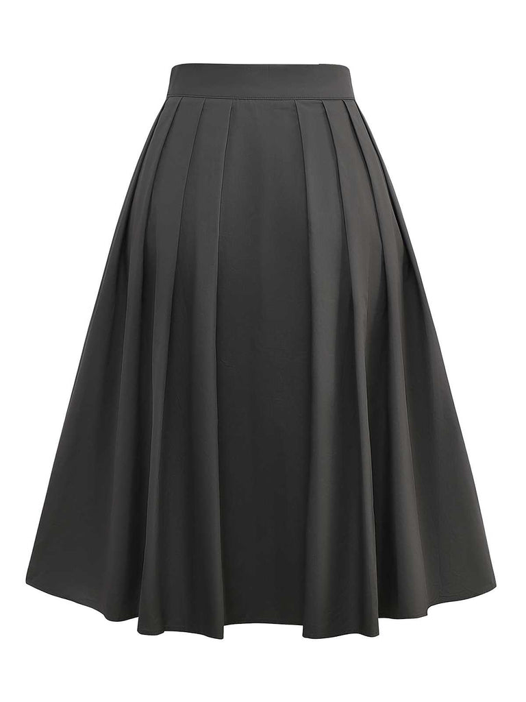 [Pre-Sale] 1950s Polka Dot Pocket Cotton Pleated Skirt