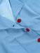 Blue 1950s Button Cap Sleeve Lapel Belted Dress