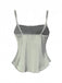 Green 1970s Satin Ruched Bust Slip Cami Top