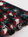Black 1950s Halloween Skull Roses Halter Dress