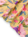 Yellow 1930s Floral Ruffled Deep V-Neck Cutout Dress