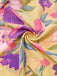 Yellow 1930s Floral Ruffled Deep V-Neck Cutout Dress