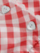 Red 1950s V-Neck Gingham Plaid Dress