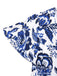 Blue 1950s Blue-White-Porcelain Floral Belted Romper