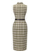 [Pre-Sale] Pea Green 1960s Lapel Buttoned Tartan Dress