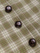 [Pre-Sale] Pea Green 1960s Lapel Buttoned Tartan Dress