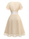[Pre-Sale] Champagne 1950s Satin Belt Tulle Cocktail Dress