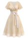 [Pre-Sale] Champagne 1950s Satin Belt Tulle Cocktail Dress