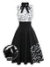 [Pre-Sale] Black & White 1950s Lace-up Bow Bat Dress