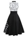 [Pre-Sale] Black & White 1950s Lace-up Bow Bat Dress
