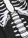[Pre-Sale] Black & White 1930s Halter Skull Mesh Fishtail Dress