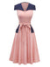 [Pre-Sale] Pink 1940s Sailor Collar Polka Dot Belted Dress