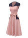 [Pre-Sale] Pink 1940s Sailor Collar Polka Dot Belted Dress