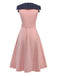 [Pre-Sale] Pink 1940s Sailor Collar Polka Dot Belted Dress