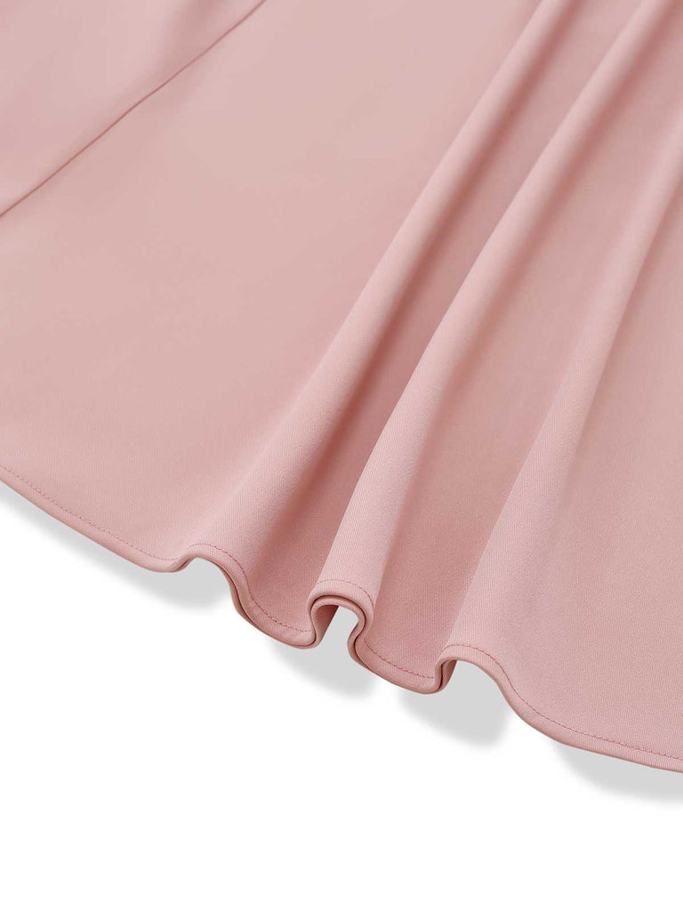 [Pre-Sale] Pink 1940s Sailor Collar Polka Dot Belted Dress