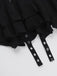 Black 1980s Punk Snake Belt Layered Mini Skirt