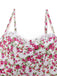 White 1940s Ditsy Floral Rose Slit Slip Dress