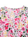Pink 1940s Flouce Sleeve V-Neck Floral Dress