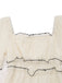 Apricot 1930s Square Neck Textured Binding Dress