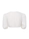 [Pre-Sale] White 1950s Ruched V-Neck Puff Sleeve Crop Top