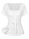 [Pre-Sale] White 1960s Square Neck Front-Tie Top