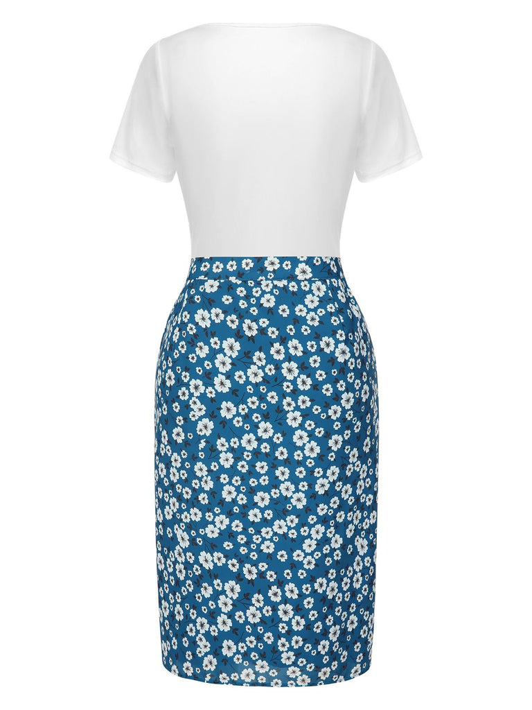 [Pre-Sale] 1960s Square Neck Tie Top & Ruched Pencil Skirt