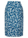 [Pre-Sale] Blue 1960s Daisy Print Chiffon Ruched Pencil Skirt