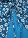 [Pre-Sale] Blue 1960s Daisy Print Chiffon Ruched Pencil Skirt