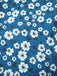 [Pre-Sale] Blue 1960s Daisy Print Chiffon Ruched Pencil Skirt
